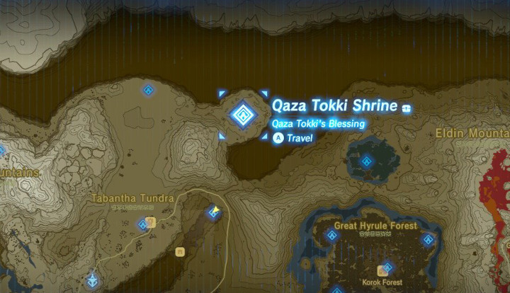 Breath of the Wild Qaza Tokki Shrine Map